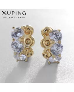Серьги-кольца XUPING яркая звезда, цвет белый в золоте, d=1,5 см арт. СМЛ-238709-1-СМЛ0010453433