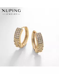 Серьги-кольца  XUPING восхищение, цвет белый в золоте, d=1,5 см арт. СМЛ-238710-1-СМЛ0010453434