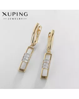 Серьги со стразами XUPING безмятежность, цвет белый в золоте арт. СМЛ-238724-1-СМЛ0010453452