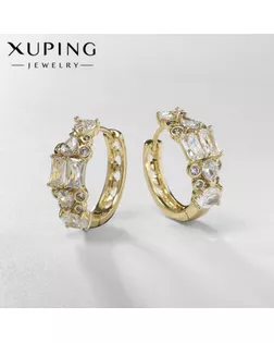 Серьги-кольца XUPING императрица, яркие, цвет белый золоте арт. СМЛ-238725-1-СМЛ0010453454
