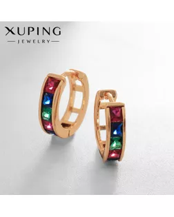 Серьги-кольца XUPING радуга, цветные в золоте, d=1,5 см арт. СМЛ-238727-1-СМЛ0010453459