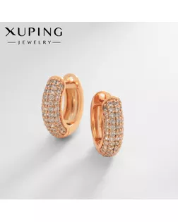 Серьги-кольца XUPING миледи, цвет белый в золоте d=1,7 см арт. СМЛ-238728-1-СМЛ0010453461