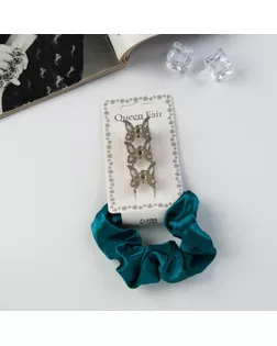 Набор для волос "Джеси" (резинка 7 см, 3 краба 2 см) зелёный арт. СМЛ-238946-1-СМЛ0010454724