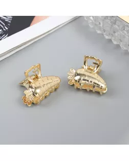 Краб для волос "Авиталь" (набор 2 шт) морковка, 2,5 см, золото арт. СМЛ-239038-1-СМЛ0010454835
