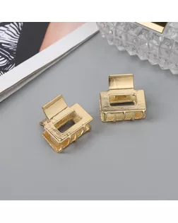 Краб для волос "Шерри" (набор 2 шт) прямой, 2.5 см, золото арт. СМЛ-239039-1-СМЛ0010454836