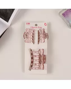 Краб для волос "Флориана" (набор 3 шт) крылья, 5,5 и 4 см, розовый арт. СМЛ-239057-1-СМЛ0010454864