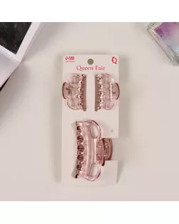 Краб для волос "Флориана" (набор 3 шт) геометрия, 6,5 и 4 см, розовый арт. СМЛ-239058-1-СМЛ0010454865