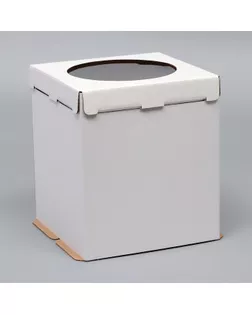 Кондитерская упаковка, с окном, "Круг", белая, 50 х 50 х 50 см арт. СМЛ-239878-1-СМЛ0010477526