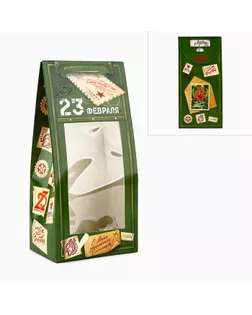 Коробка складная «23 Февраля», 9 х 19 х 6 см арт. СМЛ-239886-1-СМЛ0010477913