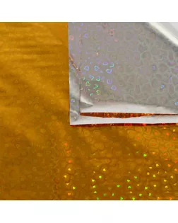 Пленка голографическая, "Сердечки", золотая, 70 см х 1 м арт. СМЛ-240107-1-СМЛ0010486182