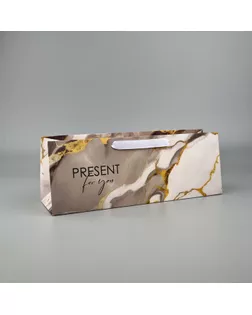 Пакет под бутылку горизонтальный «Мрамор», 36 × 10 × 13 см арт. СМЛ-248774-1-СМЛ0010494595