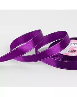 Лента атласная «Золотые нити», 15 мм × 23 ± 1 м, цвет фиолетовый №35 арт. СМЛ-240268-2-СМЛ0010507969