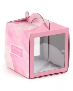 Коробка кондитерская с окном, сундук, «Нежные краски», 20 х 20 х 20 см арт. СМЛ-240342-1-СМЛ0010508373