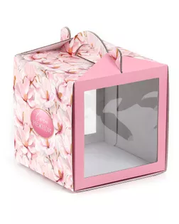 Коробка кондитерская с окном, сундук, «Самой нежной», 20 х 20 х 20 см арт. СМЛ-240345-1-СМЛ0010508376