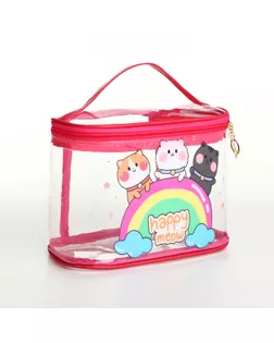 Косметичка на молнии, с ручкой, цвет малиновый арт. СМЛ-240476-1-СМЛ0010518146