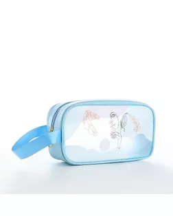 Косметичка на молнии, с ручкой, цвет голубой арт. СМЛ-240481-3-СМЛ0010518165