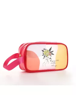 Косметичка на молнии, с ручкой, цвет малиновый арт. СМЛ-240481-6-СМЛ0010518168