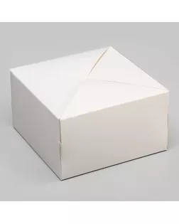 Коробка под бенто-торт без окна, белая, 14 х 14 х 8 см арт. СМЛ-240601-1-СМЛ0010524017