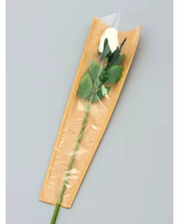 Конус для цветов, крафт с пленкой, 12.5*4*40cm, крафтовый арт. СМЛ-268281-1-СМЛ0010526683