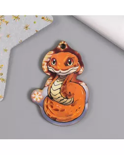 Новогодняя бирка "Змейка" 3,7х5,5 см арт. СМЛ-267285-1-СМЛ0010530404