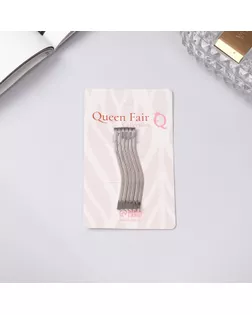 Невидимка для волос "Волна" (набор 6 шт) 5,5 см, серебро арт. СМЛ-240791-1-СМЛ0010530894