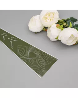 Пакет конус для цветов, "Любовь с первого взгляда",  12,5+4х45 см, зелёный арт. СМЛ-241324-1-СМЛ0010547131