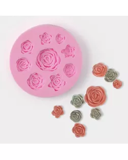Молд Доляна «Круговорот роз», силикон, d=8 см, цвет розовый арт. СМЛ-241588-1-СМЛ0001057228