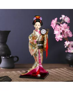 Кукла коллекционная "Гейша в шелковом кимоно с барабаном" арт. СМЛ-104125-1-СМЛ0001062512