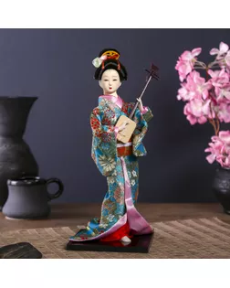 Кукла коллекционная "Гейша в цветочном кимоно с музыкальным инструментом" арт. СМЛ-104130-1-СМЛ0001062514