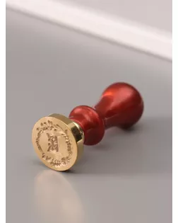 Печать для сургуча с пластиковой ручкой "Венок с буквой E" 2,5х2,5х6,3 см арт. СМЛ-272655-1-СМЛ0010637026