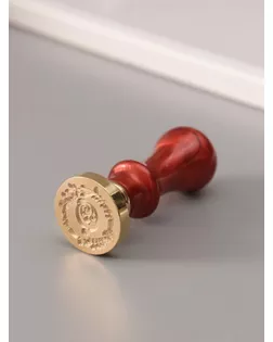 Печать для сургуча с пластиковой ручкой "Венок с буквой Q" 2,5х2,5х6,3 см арт. СМЛ-272667-1-СМЛ0010637039