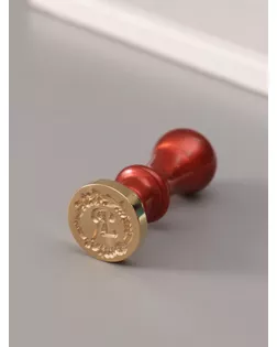 Печать для сургуча с пластиковой ручкой "Венок с буквой R" 2,5х2,5х6,3 см арт. СМЛ-272668-1-СМЛ0010637041