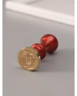 Печать для сургуча с пластиковой ручкой "Венок с буквой U" 2,5х2,5х6,3 см арт. СМЛ-272671-1-СМЛ0010637044