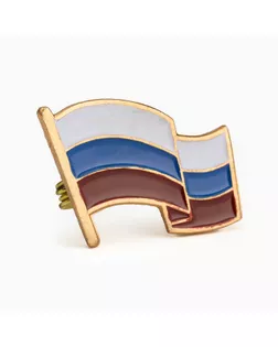 Значок «Флаг России», 2×3.5 см, цветной в золоте арт. СМЛ-242301-1-СМЛ0010639068