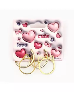 Серьги-кольца с подвесом "Cute", 3 см арт. СМЛ-245379-1-СМЛ0010643471