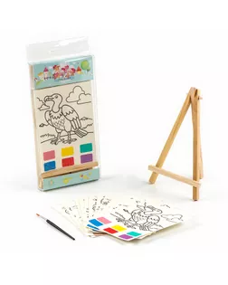 Водная раскраска «Животные», с кисточкой и мольбертом, виды МИКС арт. СМЛ-242412-1-СМЛ0010649458