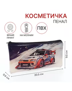 Косметичка-пенал на молнии, цвет серый арт. СМЛ-242420-1-СМЛ0010650862