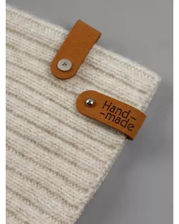 Бирка с кнопкой из замши Hand made (наб 10шт цена за наб) 8*1,5см тепло-кор TR арт. СМЛ-264097-1-СМЛ0010669633