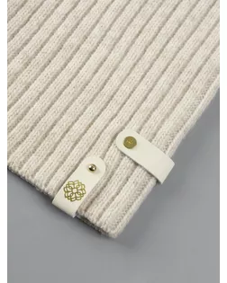 Бирка с кнопкой из кожзам мандала тисн золото (наб 10шт цена за наб) 8*1,5см молочный TR арт. СМЛ-264099-1-СМЛ0010669635