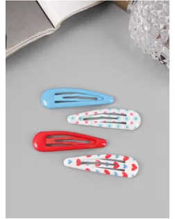 Невидимка для волос "Флора" (набор 8 шт) сердца круги, 5 см, микс арт. СМЛ-269908-1-СМЛ0010679926