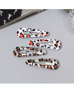 Невидимка для волос "Глория" (набор 4 шт) лео, 5 см арт. СМЛ-268552-1-СМЛ0010691391