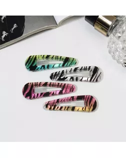 Невидимка для волос "Глория" (набор 4 шт) полосы колор, 5 см, микс арт. СМЛ-268325-1-СМЛ0010691392