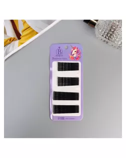 Невидимка для волос "Глория" (набор 40 шт) единорог, 5,5 и 4,5 см, чёрный арт. СМЛ-268557-1-СМЛ0010691402