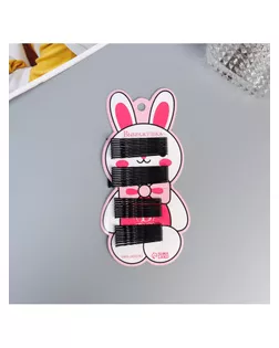 Невидимка для волос "Глория" (набор 40 шт) зайка, 5,5 и 4,5 см, чёрный арт. СМЛ-268559-1-СМЛ0010691404