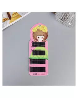 Невидимка для волос "Глория" (набор 40 шт) девчонка, 5,5 и 4,5 см, чёрный арт. СМЛ-268560-1-СМЛ0010691405