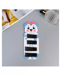 Невидимка для волос "Глория" (набор 40 шт) медведица, 5,5 и 4,5 см, чёрный арт. СМЛ-268561-1-СМЛ0010691406