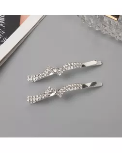 Невидимка для волос «Беат» (набор 2 шт) волна уголок, 6 см, серебро арт. СМЛ-243191-1-СМЛ0010691548