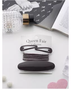 Набор для волос "Авиталь" (4 резинки 6,5см, автомат 9см, 2 невидимки 4,5см) коричневый арт. СМЛ-269937-1-СМЛ0010691576