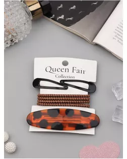 Набор для волос "Авиталь" (4 резинки 6,5см, автомат 8см, 2 невидимки 4,5 см) чёрн коричн арт. СМЛ-269940-1-СМЛ0010691579