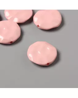 Бусины для творчества акрил "Плоский мятый круг" нежно-розовый 2,5х2,5х0,6 см арт. СМЛ-243487-1-СМЛ0010710013